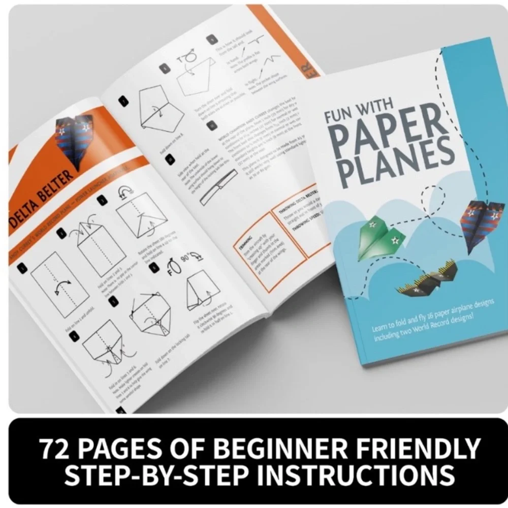 Fun with paper planes kit origami airplanes 40 sheets by Spice box